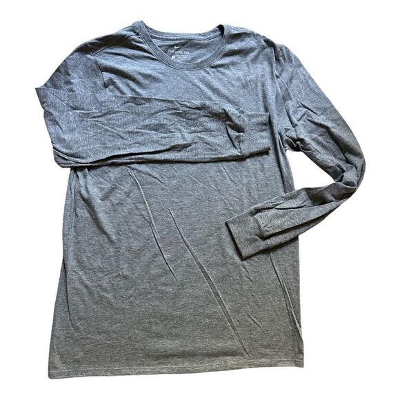 NIKE Long sleeve t-shirt Grey solid color Men size Medium - Picture 3 of 15